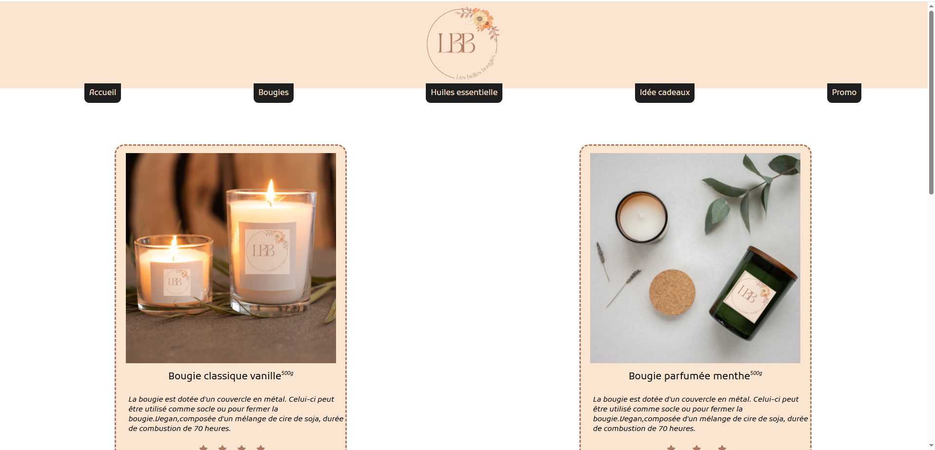 Image du projet Boutique Les Belles Bougies 
